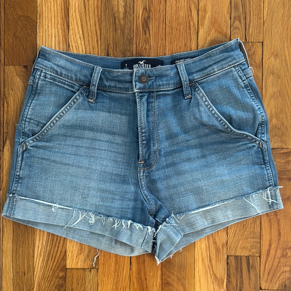 Hollister Blue Jean Shorts Relaxed Fit (1)